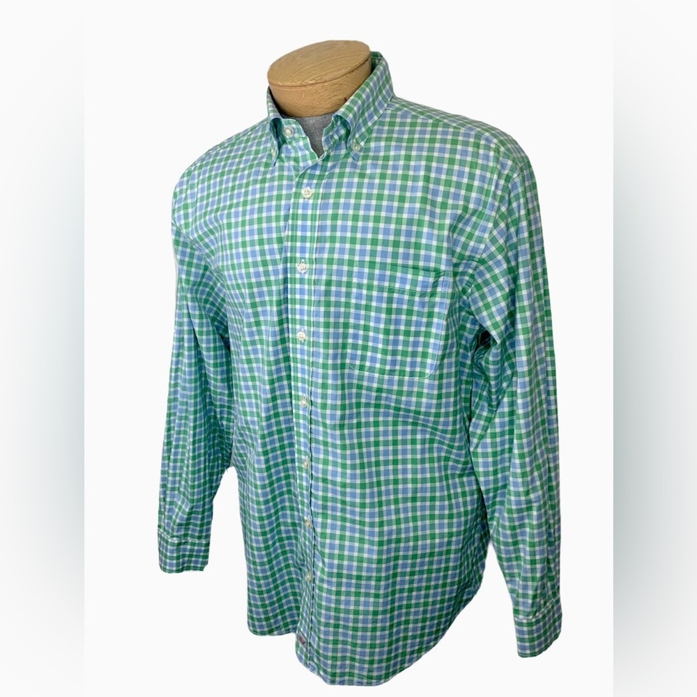 Vineyard Vines Long-sleeve Blue/Green Plaid Button-Down Shirt